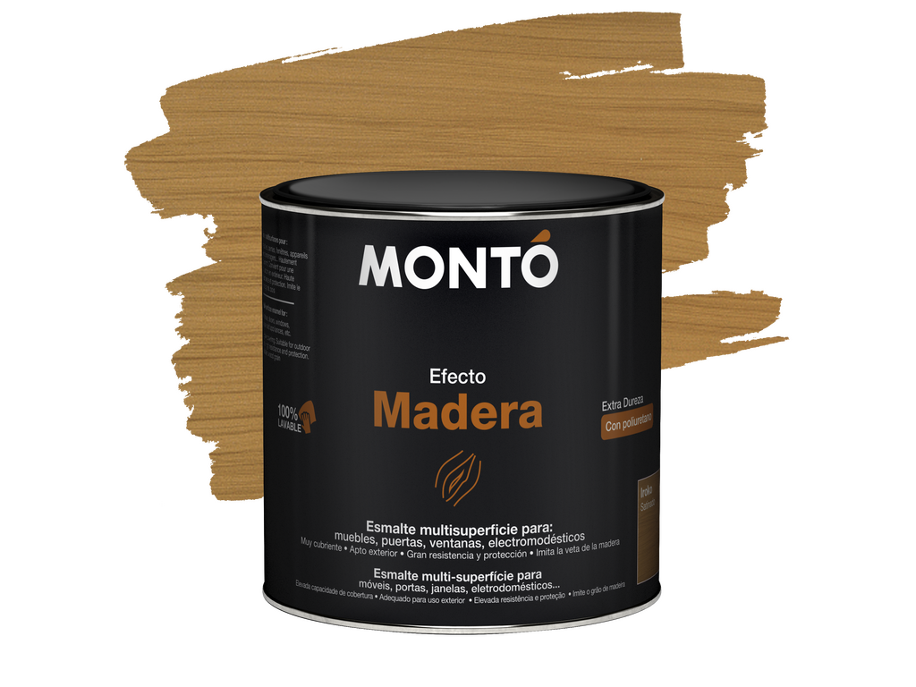 MONTO ESMALTE EFECTO MADERA IROKO 500ML