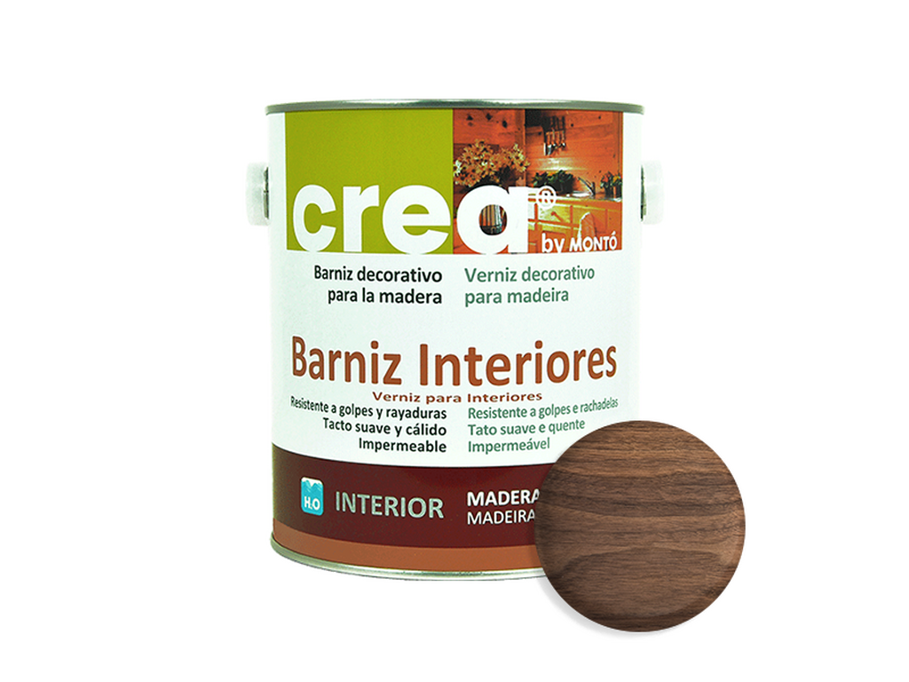 CREA BARNIZ INTERIOR MATE NOGAL 500ML & CREA BARNIZ INTERIOR MATE NOGAL 2.5L
