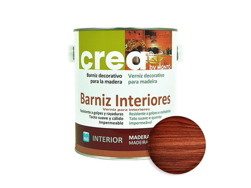 CREA BARNIZ INTERIORES MATE CAOBA 2.5L & CREA BARNIZ INTERIOR MATE CAOBA 500ML
