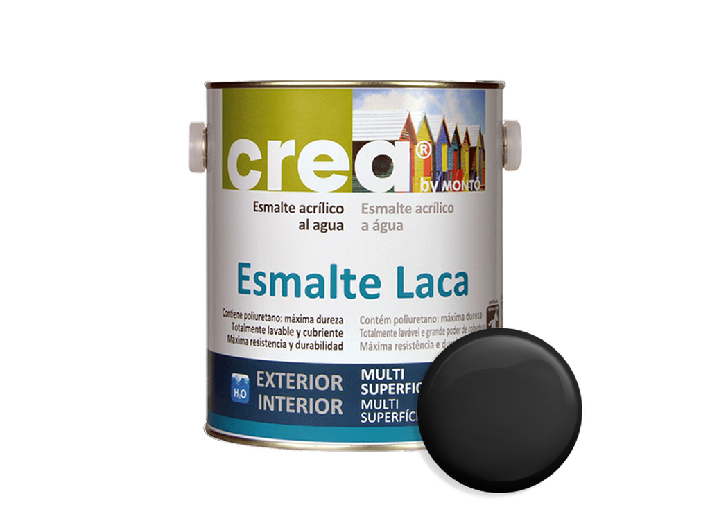 CREA ESMALTE LACA MATE NEGRO 2.5L & CREA ESMALTE LACA MATE NEGRO 500ML