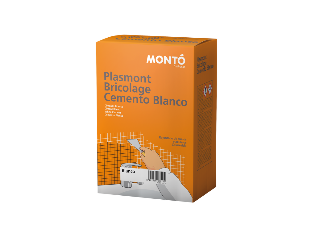 Plasmont Bricolage Cemento Blanco | Mortero de Reparación en Polvo | Acabado Blanco Interior/Exterior