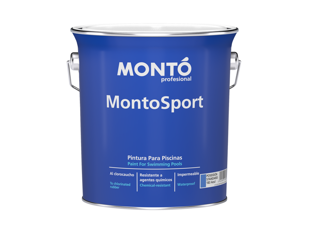 Pintura para Piscinas de Hormigón | Montosport Poseidón Clorocaucho | Resistente a Químicos y Humedad | Acabado Semi-Mate