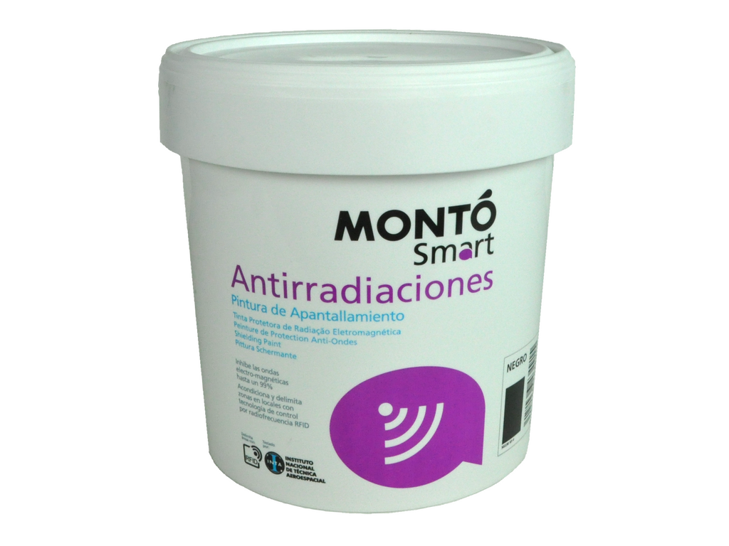 Pintura Antiradiación con Grafito | Montó Smart Apantallamiento Electromagnético (Negro Mate)