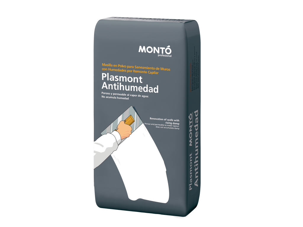 Plasmont Antihumedad | Mortero Cementoso de Renovación | Tratamiento de Humedad Capilar y Sales