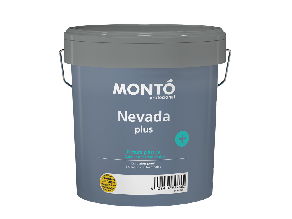 Pintura Plástica Nevada+ | Mate | Para Paredes y Techos | Alta Cubrición y Lavable (Blanco)