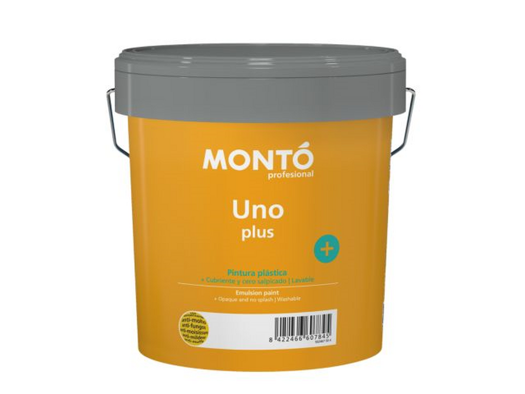 Pintura Plástica Uno+ | Lavable y de Alta Cubrición | Para Paredes y Techos (Blanco)