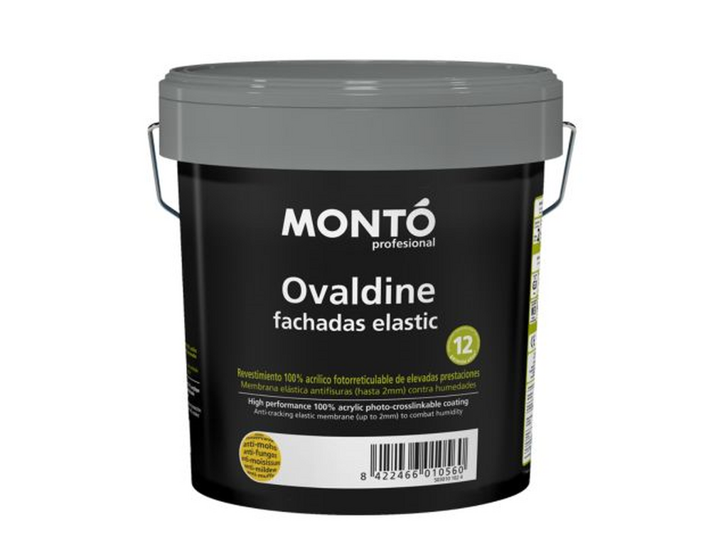Pintura Impermeable Ovaldine Elastic | Membrana Elástica para Fachadas | Resistente a Grietas, UV y Lluvia (Blanco)