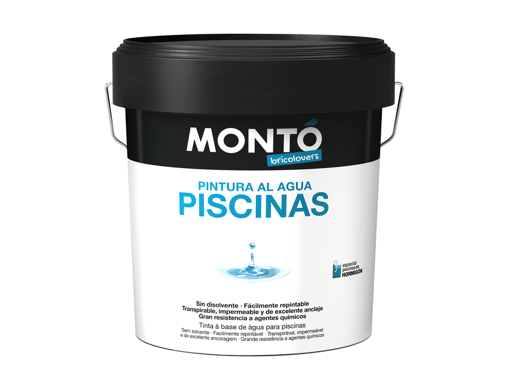 Pintura Blanca para Piscinas | Base Agua, Resistente al Cloro y Agua Salada, Acabado Semimate y Antialgas | Ideal para Piscinas de Hormigón o Cemento (Blanco Caribe o Azul Polinesia)