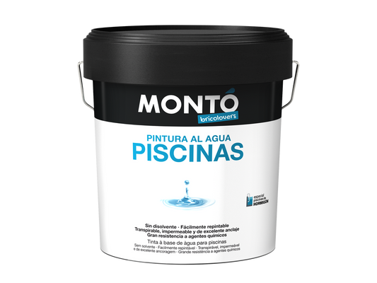 Pintura Blanca para Piscinas | Base Agua, Resistente al Cloro y Agua Salada, Acabado Semimate y Antialgas | Ideal para Piscinas de Hormigón o Cemento (Blanco Caribe o Azul Polinesia)