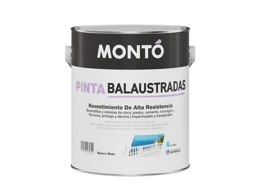 Pintura para Balaustradas | Revestimiento al Agua de Alta Resistencia | Mate (Blanco)