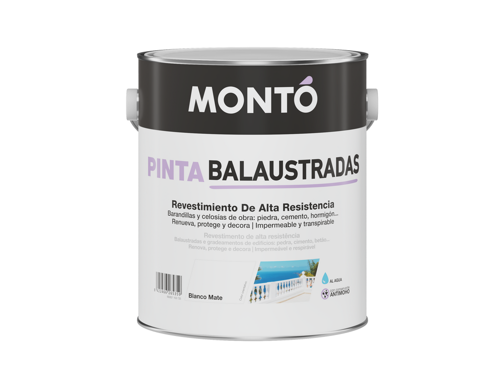 Pintura para Balaustradas | Revestimiento al Agua de Alta Resistencia | Mate (Blanco)