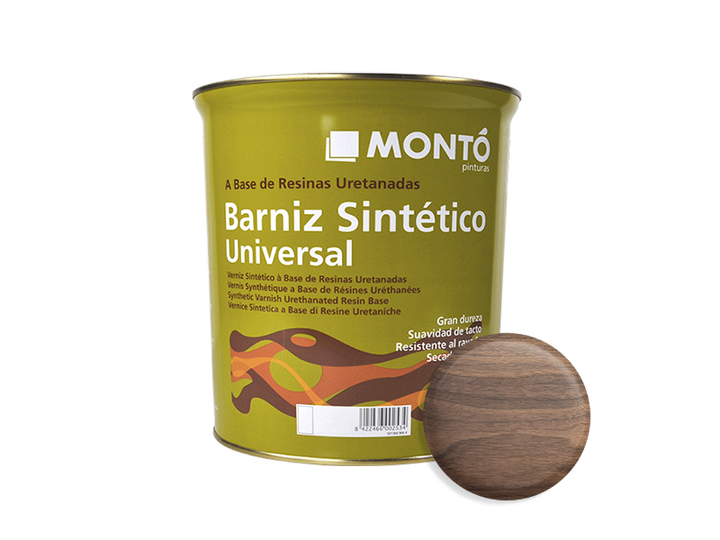 BARNIZ SINTETICO SATINADO NOGAL 750ML & BARNIZ SINTETICO SATINADO NOGAL 125ML