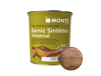 BARNIZ SINTETICO SATINADO CASTAÑO 375 ML & BARNIZ SINTETICO SATINADO CASTAÑO 125 ML