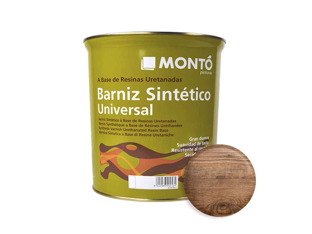 BARNIZ SINTETICO SATINADO CASTAÑO 750ML & BARNIZ SINTETICO SATINADO CASTAÑO 125 ML