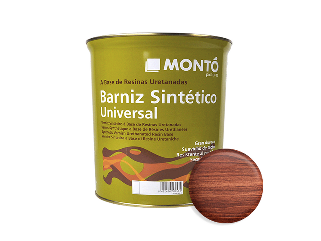 BARNIZ SINTETICO SATINADO CAOBA 750ML & BARNIZ SINTETICO SATINADO CAOBA 125ML