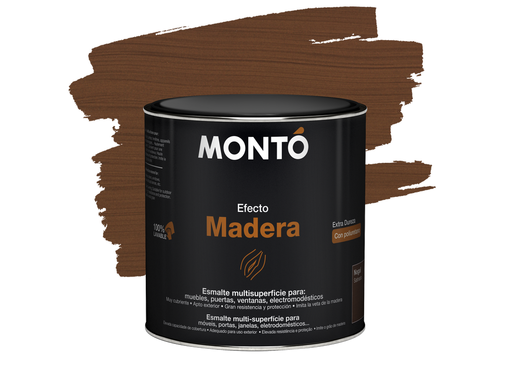 MONTO ESMALTE EFECTO MADERA NOGAL 500ML