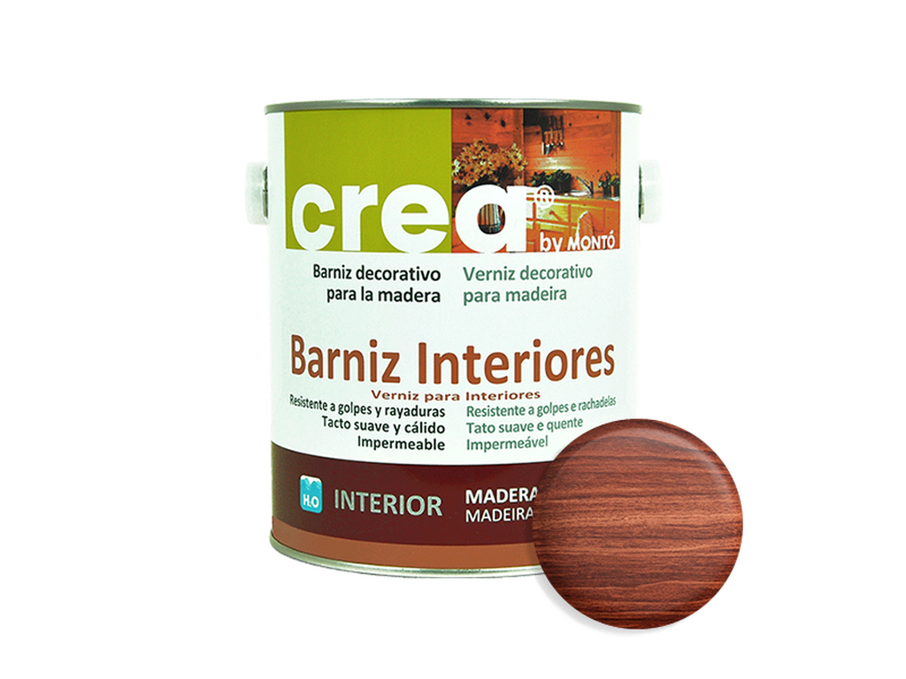 CREA BARNIZ INTERIOR SAT.CAOBA 2.5L & CREA BARNIZ INTERIOR SAT.CAOBA 500ML
