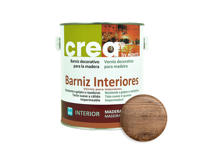 CREA BARNIZ INTERIOR SAT.CASTAÑO 500ML & CREA BARNIZ INTERIOR SAT.CASTAÑO 2.5L