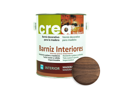 CREA BARNIZ INTERIOR MATE NOGAL 500ML & CREA BARNIZ INTERIOR MATE NOGAL 2.5L