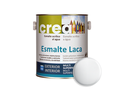 CREA ESMALTE LACA SATINADO BLANCO 2.5L & CREA ESMALTE LACA SATINADO BLANCO 500ML