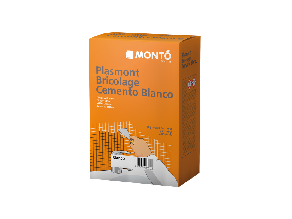 Plasmont Bricolage Cemento Blanco | Mortero de Reparación en Polvo | Acabado Blanco Interior/Exterior
