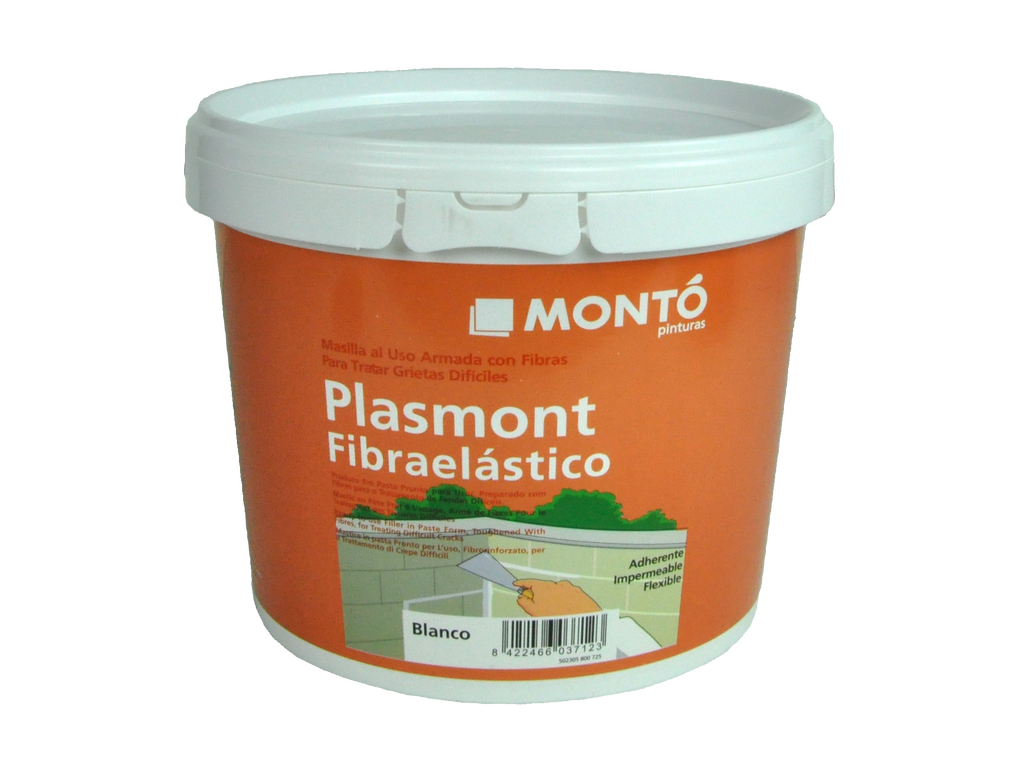 Plasmont Fibra Elástico | Masilla Elástica Impermeable con Fibras | Reparación de Grietas y Fisuras