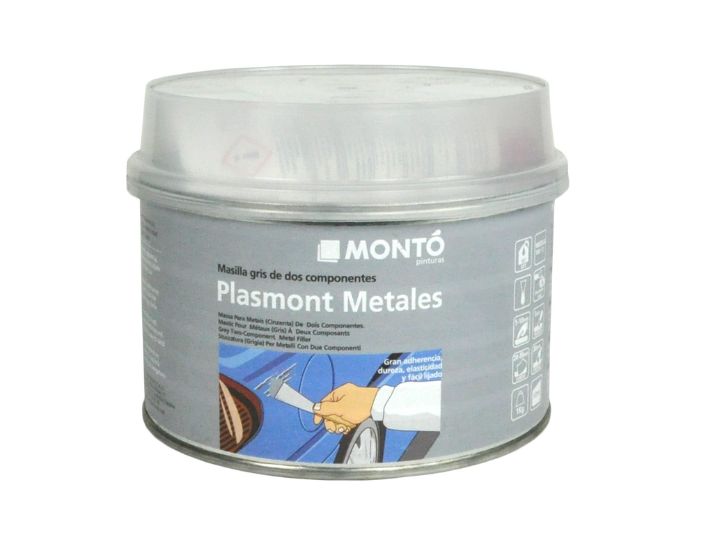 Plasmont Metales | Masilla de Poliéster Bicomponente | Reparación de Hierro y Metales (Blanco masilla + Catalizador)