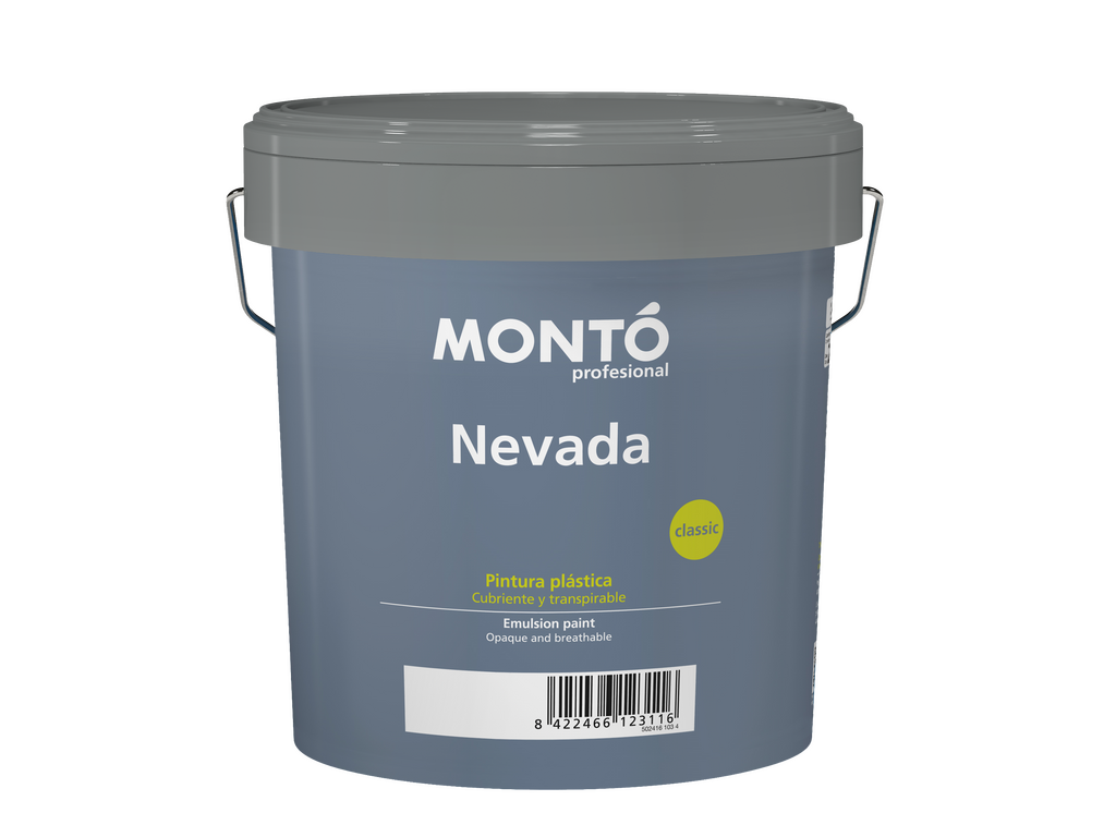 Nevada | Pintura Plástica Mate Blanca | Buena Blancura y Rendimiento para Paredes y Techos (Blanco)