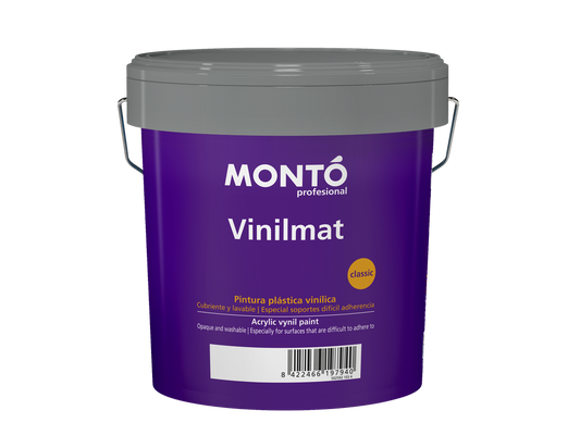 Vinilmat SB Lisos | Pintura Plástica Mate para Acabados Lisos | Tecnología Tixoless para Bajo Salpicado (Blanco)