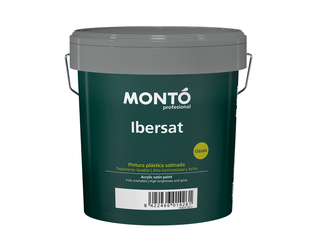 Ibersat | Pintura Plástica Satinada para Paredes y Techos | Buena Cubrición y Alta Lavabilidad (Blanco)