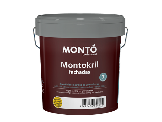 Pintura de fachadas: Montokril Liso (Blanco)