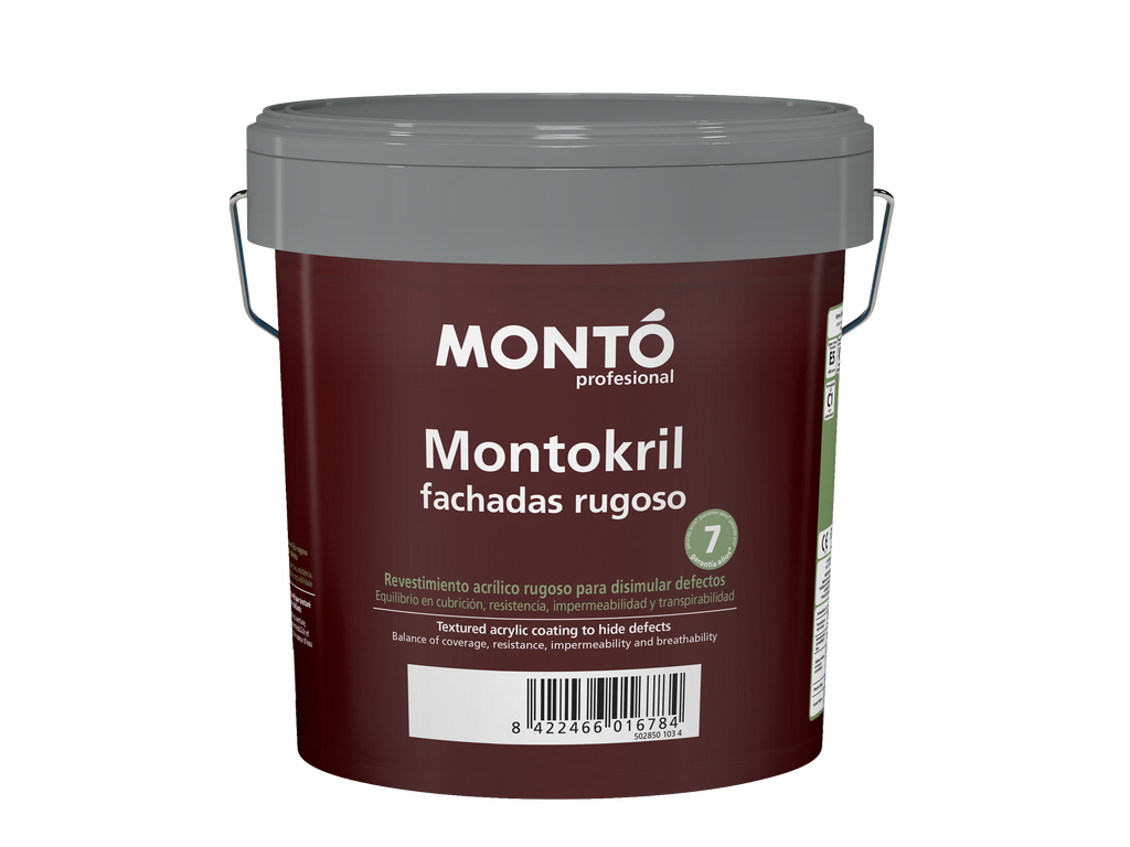 Montokril Fachadas Rugoso | Revestimiento Texturado para Fachadas | Disimula Defectos y Máxima Impermeabilidad (Blanco)