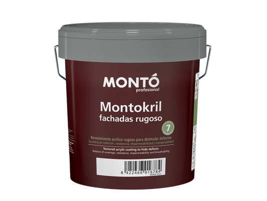 Montokril Fachadas Rugoso | Revestimiento Texturado para Fachadas | Disimula Defectos y Máxima Impermeabilidad (Blanco)