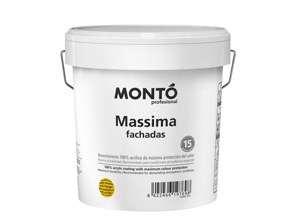 Massima Fachadas | Revestimiento Acrílico Mate Sedoso | Máxima Protección y Durabilidad en Exterior (Blanco)