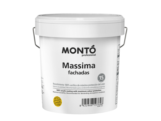 Massima Fachadas | Revestimiento Acrílico Mate Sedoso | Máxima Protección y Durabilidad en Exterior (Blanco)