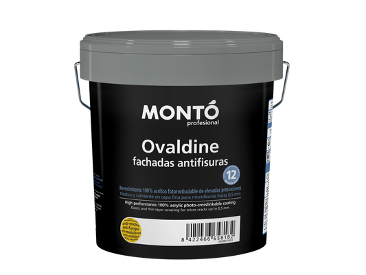 Ovaldine Fachadas Antifisuras | Revestimiento Elástico para Fachadas | Máxima Protección y Resistencia a Microfisuras (Blanco o Blanco Roto)