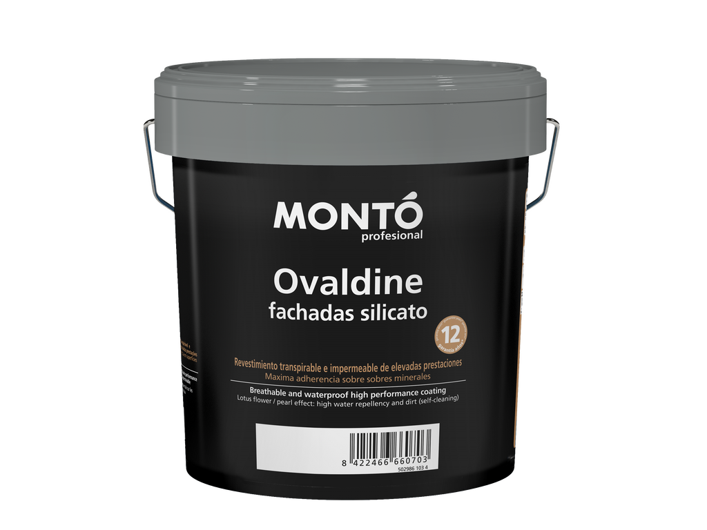 Ovaldine Silicato | Revestimiento Mineral al Silicato para Fachadas | Máxima Transpirabilidad y Durabilidad (Blanco)