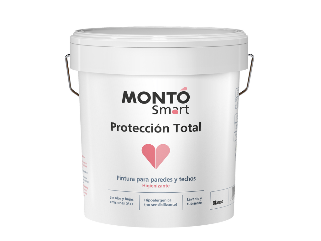 Pintura Interior Smart Protección Total | Blanca, Lavable y Sin Olor | Antibacteriana con Iones de Plata | Ideal para Personas Alérgicas o Sensibles (Blanco)